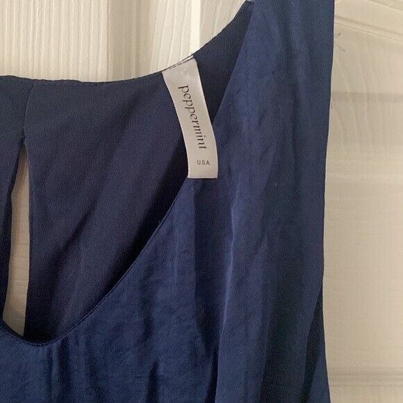 Peppermint Slip Dress NWT Navy Blue Sleeveless USA Made Women's Small - Picture 3 of 7